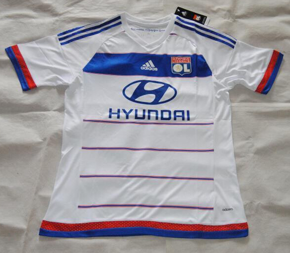 2015-16 Lyon Home Soccer Jersey White
